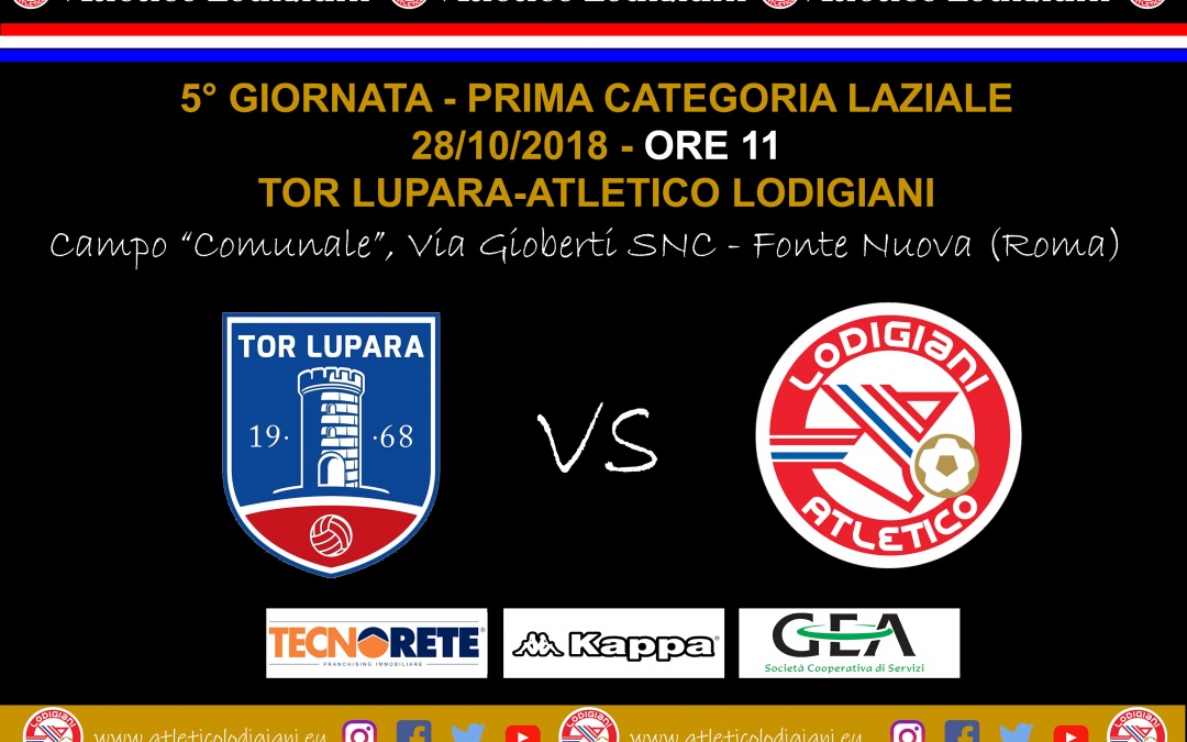 Prima squadra: domenica impegno sul campo del Tor Lupara