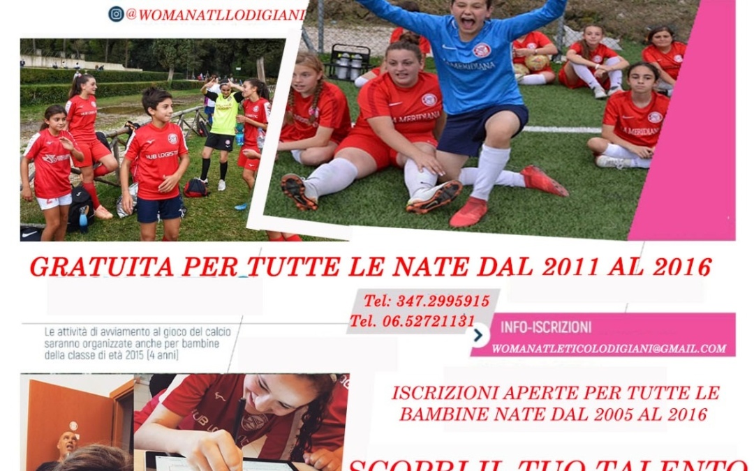 Woman Atletico Lodigiani: Al via le iscrizioni per le bambine nate dal 2011 al 2015 per la Stagione 2021-22