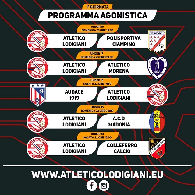 Programma agonistica 22/23 ottobre 2022